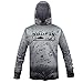 KOOFIN GEAR Performance Fishing Hoodie UPF 50 Sunblock Shirt Long Sleeve Quick-Dry Loose Fit Fade Pattern,Grey,2X-Large