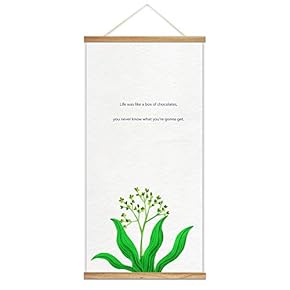 Hanging Poster NO Magnetic Wooden Framed, Green Life Quote Home Wall Canvas Prints Decoration Ready to Hang - 18"x36"