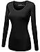 Fifth Parallel Threads FPT Womens Basic Scoopneck Long Sleeve T-Shirt (S-3XL) Black M