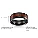 8MM Comfort Fit Jewelry Grade Black Ceramic Wedding Band | Black Engagement Ring with Dark Wood Inlay | Domed Top