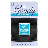 Goody Hair Women's Ouchless 2 mm Hair Elastics, Black, 29 Count