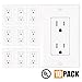 AbboTech 15A Tamper Resistant Duplex Receptacle Standard Wall Outlet Decorative Electrical Outlet, Child Proof Safety,Wall Plates Included, White, UL Listed.