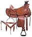 AceRugs Horse Saddle Roping RANCHING Western Premium Leather Tooled Hard SEAT Wade Tree Cowboy TACK Package (Chestnut, 17)thumb 2