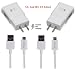 Galaxy S7 S7 Edge S6 S6 Edge LG G2 G3 G4 for Samsung Adaptive Fast Charger Micro USB 2.0 Cable Kit {Wall Charger + 5FT Cable} Fast Charging for up to 50% Faster Charging (White) Premium Version 2 pack primary