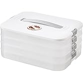 Jonvin 4-Layer Food Storage Containers with Lids Dumpling Storage Box,Good Sealing,Stackable Food Containers