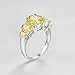 Psiroy 925 Sterling Silver Plated Created Citrine Filled 5 Stone Engagement Ring Band Size 11