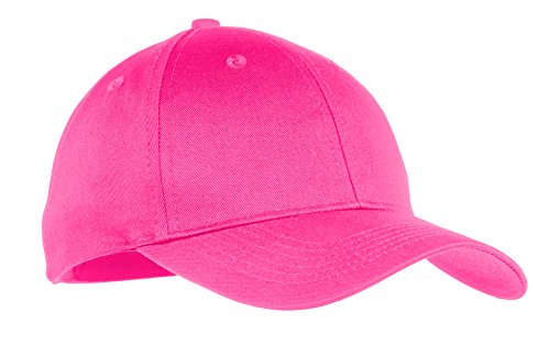 Port & Company - Youth Six-Panel Twill Cap. YCP80 Neon Pink OSFA