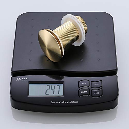 RANDOM Bathroom Faucet Vessel Vanity Sink Pop Up Drain Stopper without Overflow, Brushed Gold(Pop Up Drain Brushed Gold)