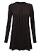 Made By Johnny MBJ WT991 Womens Round Neck Long Sleeve Pleats Detail Tunic Top XXXL Brown