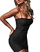 Mokoru Women's Sexy Spaghetti Strap Sleeveless Ruched Bodycon Mini Club Dresses