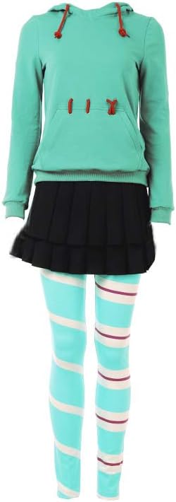Vanellope Von Schweetz Cosplay Costume Outfit Suit Hoody& Pants&Skirts for Women Kids