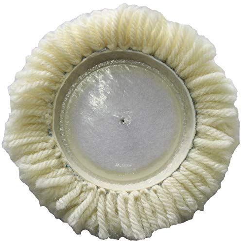 Polishing Pad Buffing Pads Kit 4PCS 3inch 100% Natural Wool Hook & Loop Grip Buffing Pad for Compound Cutting & Polishing for Car Polishing Motorcycle Washing Machine Furniture etc