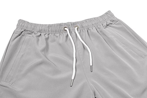 Mens Shorts - Quick Dry Stretchable Athletic Shorts for Running, Training, Workout – Swim Trunks for Watersports Swimming (M, BEIGE)