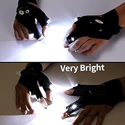 2 Pairs LED Flashlight Gloves, 1 Pair Rechargeable