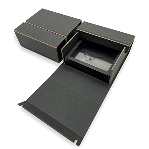 Gusisia 12 Pack Cardboard Jewelry Gift Box For Bracelets Packaging, Sturdy Jewelry Box with Inner Box For Earrings Necklaces Bangles Rings, Small Gift Box 4.1x3.7x1.7 Inch (Black)