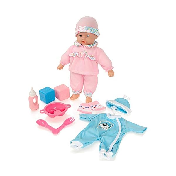 Molly-Dolly-Sweet-Sounds-Lil-Baby-Talking-Girl-Doll-Accessories-Suitable-For-Age-2-Years Molly Dolly Baby Doll Set - Soft Talking Doll With 2 Outfits & Accessories - Baby Dolls For Girls - Doll Suitable From 2…