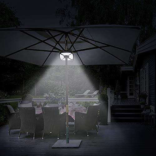 image for CREATIVE DESIGN Patio Umbrella Lights, 32 LED Battery Operated Umbrell