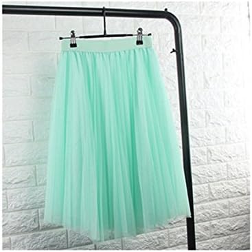 George GougeFashion New Tulle Skirts Womens Black Gray White Adult Tulle Skirt Elastic High Waist Pleated Midi Skirt New