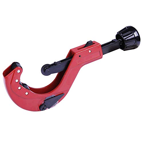 Pipe Cutter for 1/4 to 2-1/2 Inch Tubing Racheting Tube Cutter for Copper PVC Plastic Thin Steel with Extra Blade and Reamer - Thumbnail 4