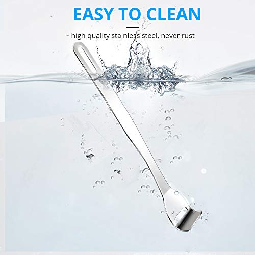 HIMET Tongue Scraper, UPGRADED Stainless Steel Tongue Cleaner, Tongue