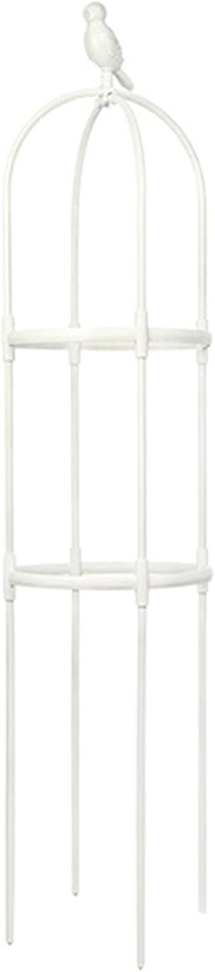 Firlar Garden Obelisk Trellis, White Plant Trellis for Climbing Plants, 47 inch Tall Tower Garden Arch Trellis Spiral Plant Flower Support for Climbing Vines, Rose and Plants