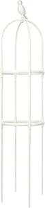 Firlar Garden Obelisk Trellis, White Plant Trellis for Climbing Plants, 47 inch Tall Tower Garden Arch Trellis Spiral Plant Flower Support for Climbing Vines, Rose and Plants