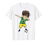 Dabbing Soccer Boy Brazil Jersey Shirt - Brazilian Football