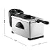 Gourmia GDF300 Compact Electric Restaurant Deep Fryer - 1 Basket - Dual Temperature and Timer Dials - 3L - 12 Cups - 2 ½ Lb Food Capacity - Anti-Odor - 1500W - Stainless Steel - Free E-Recipe Book