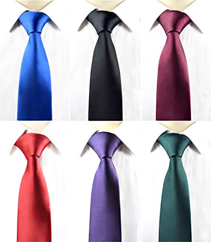 Jeatonge Lot 6pcs Mens Ties and 3pcs Tie Clips, Men's Classic Tie Necktie Woven Jacquard Neck Ties (Multicolored -23)