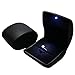 Fascinating Diamonds Deluxe Black LED Lighted Engagement Proposal Ring Box Case PU Leather