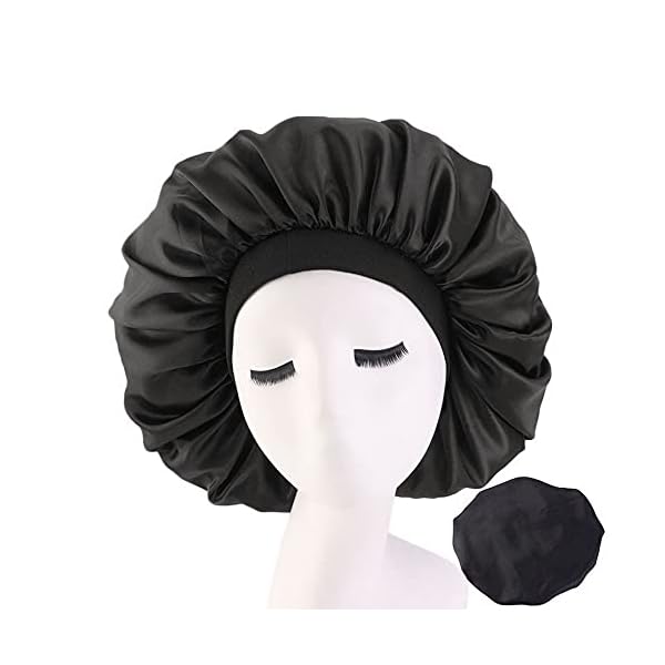 2Pcs-Satin-Bonnet-Silk-Night-Sleep-Cap-Wide-Band-Soft-Sleep-Hat-Sleeping-Hair-Care-Headwrap-for-Long-Short-Curly-Natural-HairBlackLeopard-pattern 2Pcs Satin Bonnet, Silk Night Sleep Cap Wide Band Soft Sleep Hat Sleeping Hair Care Headwrap for Long Short Curly…