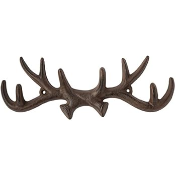Comfify Vintage Cast Iron Deer Antlers Wall Hooks Antique Finish Metal Clothes Hanger Rack w/Hooks | Includes Screws and Anchors | in Rust Brown (Antlers Hook CA-1507-26)