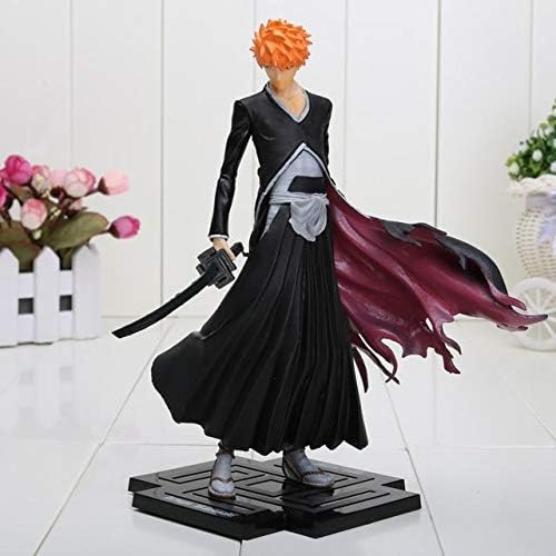Cholyme LLC 1 Set - 20 cm Bleach Anime Kurosaki Ichigo Getsuga Tenshou PVC Action Figure Collection Model Toy Color / Size : Orange Hair no Box