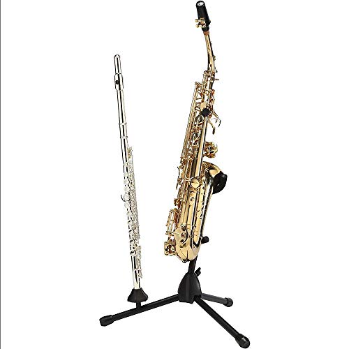 Folding Alto or Tenor Saxophone Stand with Single Flute or Clarinet Peg