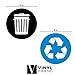 Recycle and Trash Logo Stickers 4 Pack - 4in Circle - for Metal or Plastic Garbage cans, and Bins - Indoor & Outdoor - Laminated and UV Protected Premium Decal (Blue, Small)