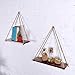 ASLINY Distressed Wood Hanging Swing Rope Floating Shelves (Brown - Dark Walnut - Great Finishes)