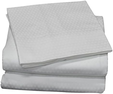 400 Thread Count 100% Cotton Sheet Set, Swiss Dot Weave,Soft Sateen Weave,Full Sheets, Deep Pockets,Hotel Collection,Luxury Bedding,100% Cotton, Full, White by Callista Fine Linen