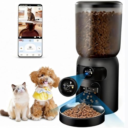 Photo 1 of Voxblend Automatic Cat Feeder with Dual Camera, 5G WiFi App Control: 5L Automatic Dog Food Storage Container with 2K HD Video and Laser Pet Toy, Dual Power Timed Smart Pet Food Dispenser for Cats&Dogs