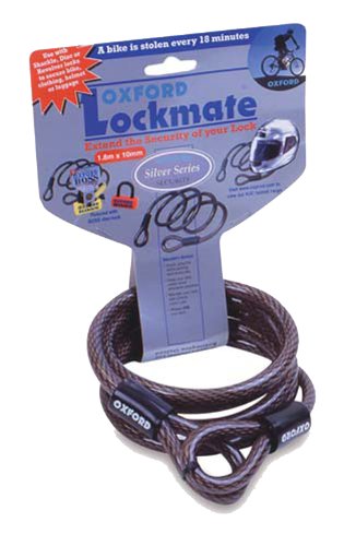 Oxford Lock Mate Hooped Extender Cable - Grey