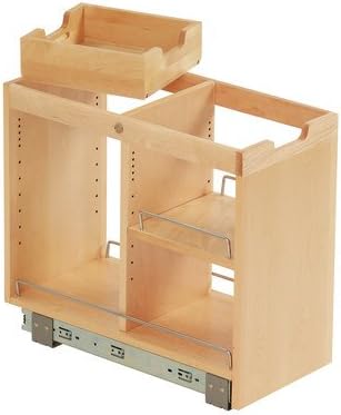 FindIT Kitchen Storage Organization Base Cabinet Pullout with Slide, Half Tray and Shelf 19.5" H x 10.75" W x 22.125" D