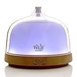 Essential Oil Diffuser 7 Color LED 200ml Ultrasonic Aromatherapy Diffuser Auto Shut Off Various Mist Modes Humidifier and Night Light Aroma Bell Whiff