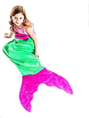 The Original Blankie Tails Mermaid Tail Blanket (Youth Size) Green/Pink