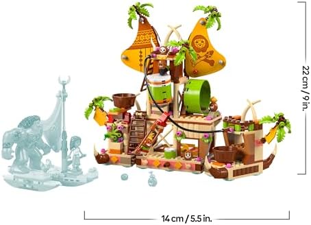 | Disney Moana 2 Kakamora Barge - Barco de brinquedo com tesouro para meninas e meninos 7+ anos - Mini Moana Doll e Maui Figure - Presente de aniversário colecionável para fãs 43258