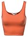 Xpril Basic Solid Sleeveless Crop Tank Tops Orange Size M