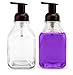 Cornucopia Brands 16-Ounce Square Glass Foaming Soap Dispensers (2-Pack, Clear Bottle w/Bronze Color Pump)