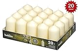 BOLSIUS Set of 20 Ivory Pillar Candles - 18 Hours Burning Time Candle Set - 2-inch x 4-inch Dripless Candle - Perfect for Wedding Candles, Parties and Special Occasions
