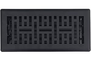 Sierra Grates Precision Flow 4"x10" Steel Floor Register - Metro Design, Cast Iron Black Finish - Premium Home Vent Covers, Durable & Decorative - Fits 4"x10" Duct Openings, Easy Installation