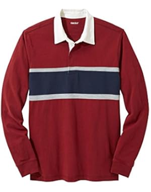 Men's Big & Tall Long-Sleeved Rugby Polo