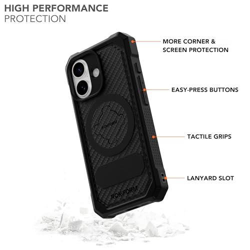 Rokform Heavy Duty Case Compatible with iPhone 17, Magnetic Cover (Black)