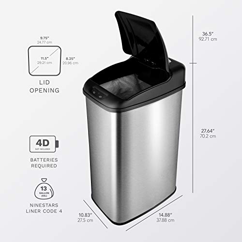 NINESTARS DZT506 Automatic Touchless Infrared Motion Sensor Trash Can